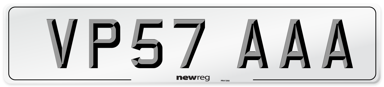 VP57 AAA Number Plate from New Reg